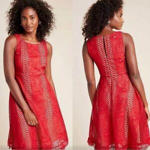Anthropologie Red cocktail Dress, size 8